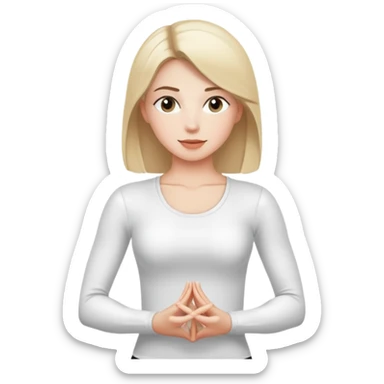 Aesthetic pilates girl with white long sleeve top sticker