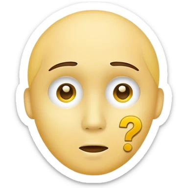 Yellow face with question mark sticker