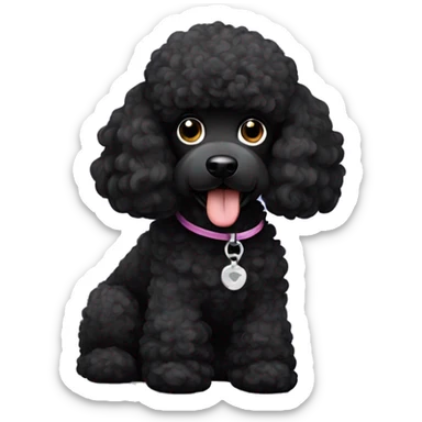 Black poodle sticker