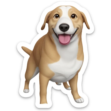 playful dog with tongue out sticker