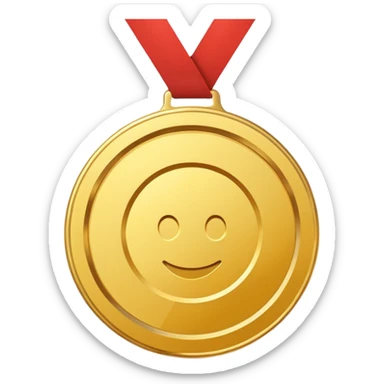 gold medal no face sticker