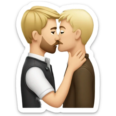 A German guy kisses a Norwegian guy sticker