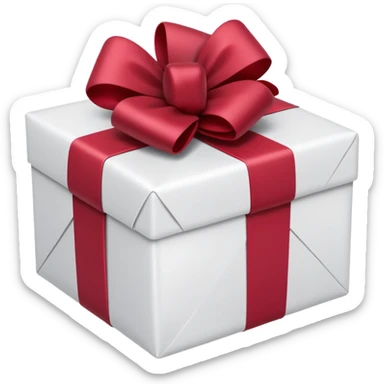 christmas gift with white color and cranberry bow sticker