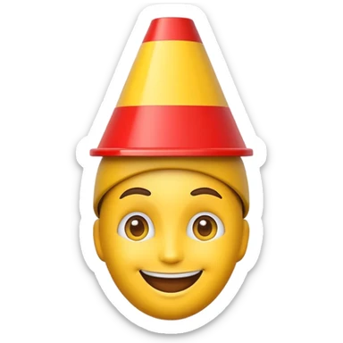 Emoji with red funnel on head sticker