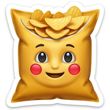 Chips emoji render sticker