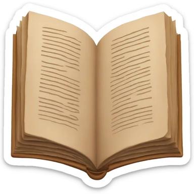 Open brown book over hands sticker