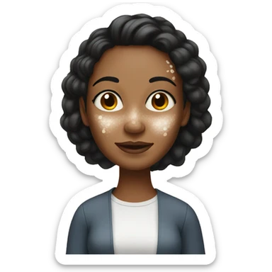 Woman with vitiligo skin condition sticker