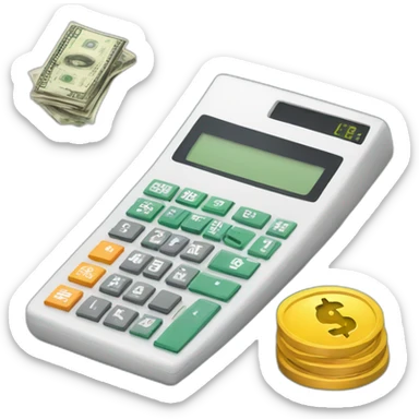 calculator and money sticker