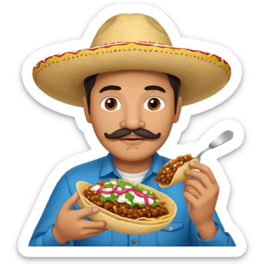 Mexican man eating birria tacos and he’s a film maker sticker
