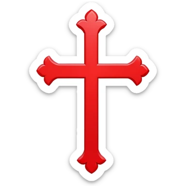 A bright crimson cross with smooth edges and balanced proportions. Clean emoji style sticker