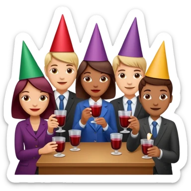 mulled wine party at work sticker