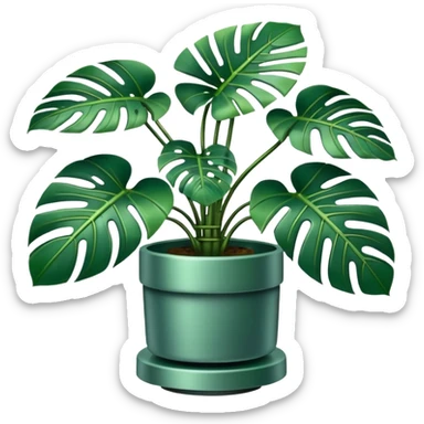 robotic monsterra sticker