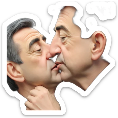Éric Zemmour kissin jean Luc Melenchon sticker