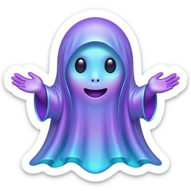 glitter purple and cian ghost glory sticker