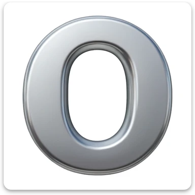 3D number zero (0) symbol sticker