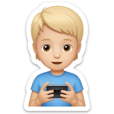 little kid holding a phone sticker