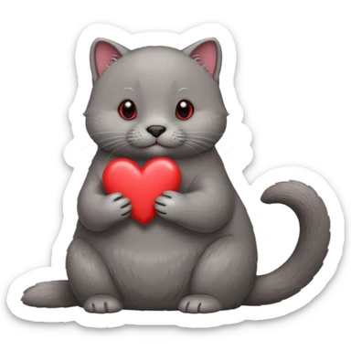 chartreux loutre+coeur sticker
