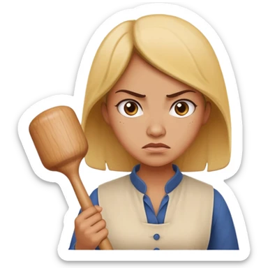 rolling pin in angry women sticker
