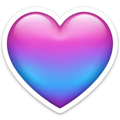 Fade from blue to purple heart emoji sticker
