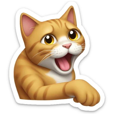 a cat smacking his head sticker