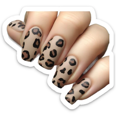 muted leopard print nails sticker