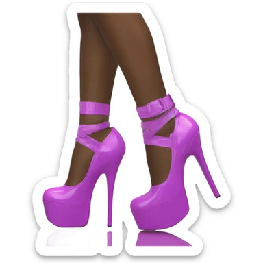 PVC tigh high platform heels sticker