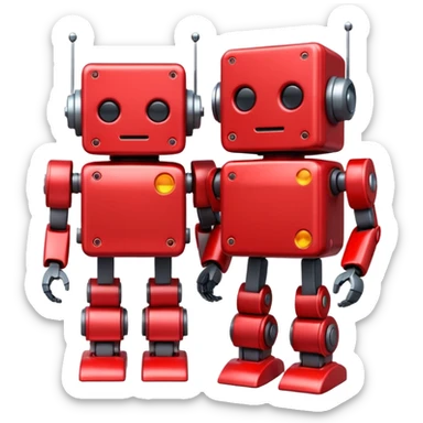 Boxy red,Toy Robots. sticker