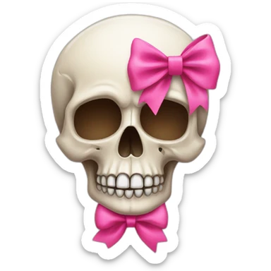Skull with a pink bow sticker