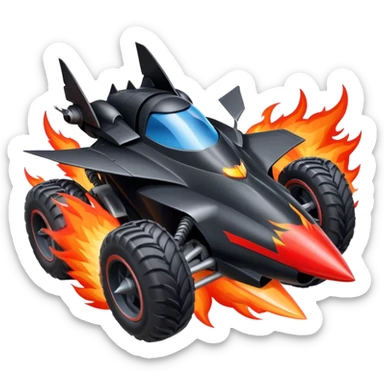 ATV QUAD batmobile rocket at take-off in fire france ! sticker