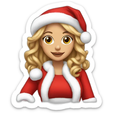 Mariah Carey as santa (full height) sticker