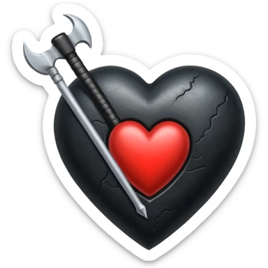 Corazón negro con una flecha sticker
