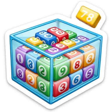 lottery transparent box with papers sticker