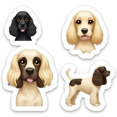black cocker spaniel with a brunette kinda blonde girl  sticker