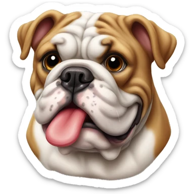 English Bulldog with a bone  sticker