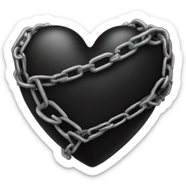 a black heart wrapped in chains sticker