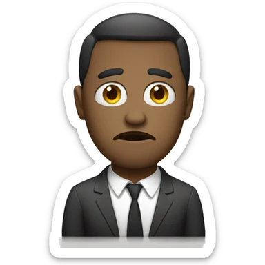 Sad at work  sticker