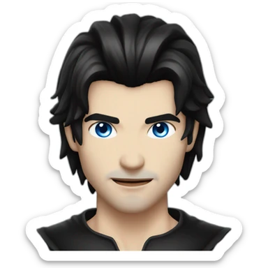 Sexy-man-vampire-with-blue-eyes-and-black-hair sticker