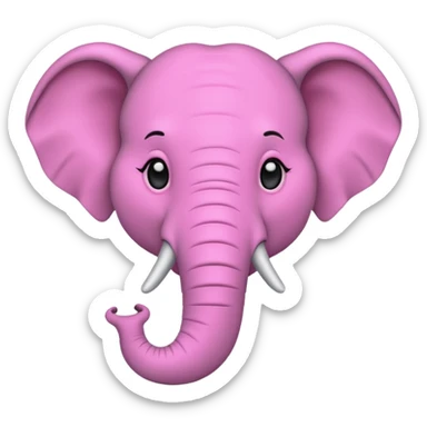 une éléphant rose amoureux sticker