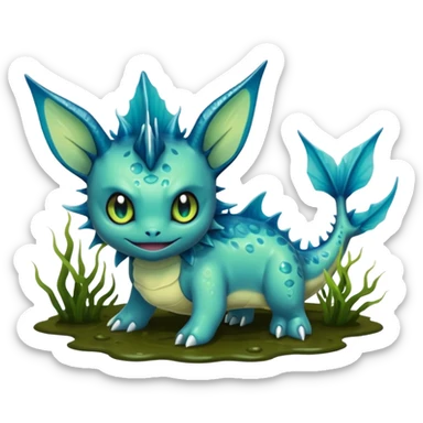Deep-Dark-Swamp-Seafoam-Green Murky Gloomy Dull Swampy Muddy Vaporeon-Swamp-Algae-Monster sticker