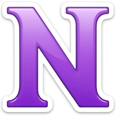 purple letter N sticker