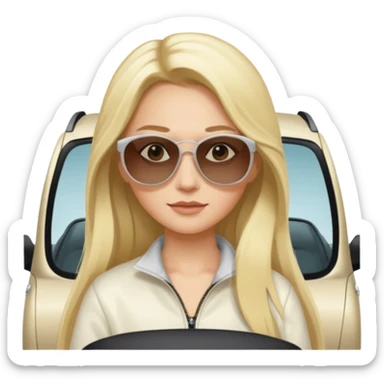 White. Rav 4 . Sexy. Female.long blond hair. Sunglasses  sticker