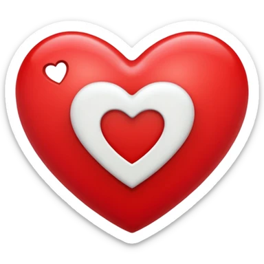 un corazon rojo con una f en el centro sticker