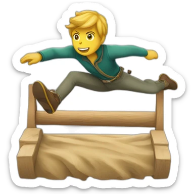 Jappeloup sautant un obstacle sticker