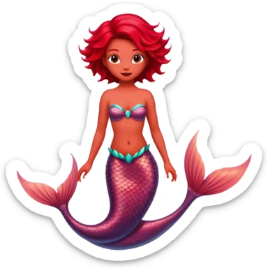 Alien mermaid should be red in color  sticker