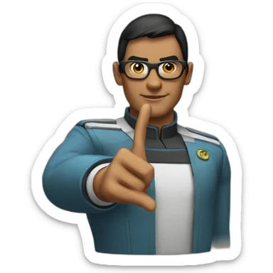 vulcan salute with nerd face on the hand sticker