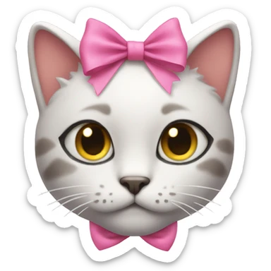 Kitty with a pink bow  sticker
