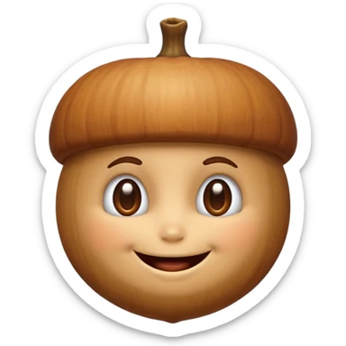 acorn with face sticker