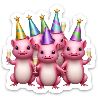Axolotl party sticker