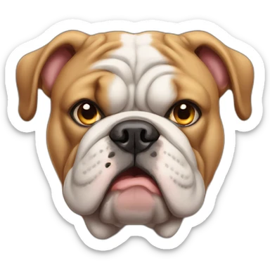 bulldog frowning sticker