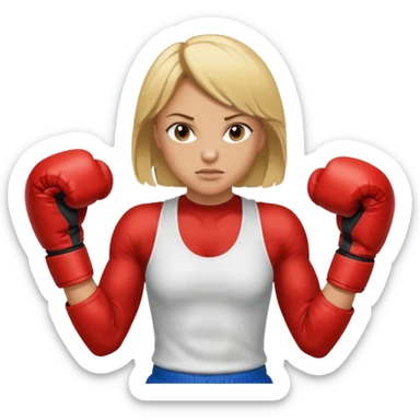 blonde female boxer sticker